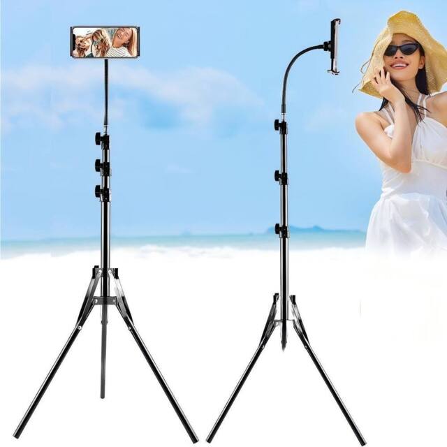 Ventryn 170cm Flexible Phone Tripod Gooseneck Heavy Duty Stand in Black - image 1