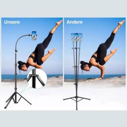 Ventryn 170cm Flexible Phone Tripod Gooseneck Heavy Duty Stand in Black - thumbnail 3