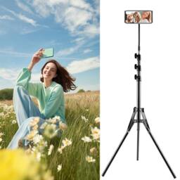 Ventryn 170cm Flexible Phone Tripod Gooseneck Heavy Duty Stand in Black - thumbnail 5