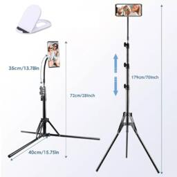 Ventryn 170cm Flexible Phone Tripod Gooseneck Heavy Duty Stand in Black - thumbnail 2
