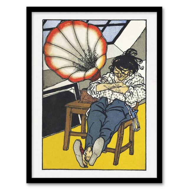 Artery8 Moriz Jung A Beethoven Enthusiast Painting Framed Art Picture Print - Size: A4 - image 1