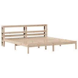 Berkfield Home Bed Frame without Mattress 200x200 cm Solid Wood Pine in Natural - thumbnail 3
