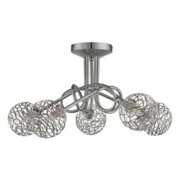 Lighting Collection Iluka 5 Light Twist Ceiling Fitting in Silver - thumbnail 3