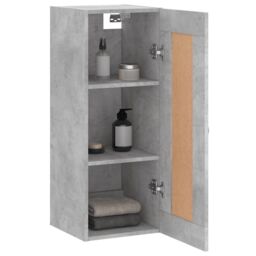 Berkfield Home Wall Mounted Cabinet Concrete Grey 34.5x34x90 cm Engineered Wood - thumbnail 5