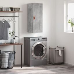Berkfield Home Wall Mounted Cabinet Concrete Grey 34.5x34x90 cm Engineered Wood
