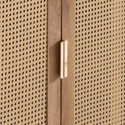 Birlea 3 Door Rattan Sideboard Curved Cupboard Sark Storage Cabinet in Beige - thumbnail 4