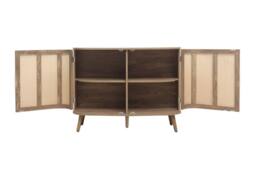 Birlea 3 Door Rattan Sideboard Curved Cupboard Sark Storage Cabinet in Beige - thumbnail 8