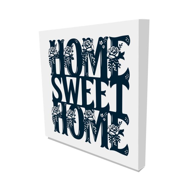 Benjamin Tate Design Home Sweet Home (Canvas Print) / 46 x 46 x 4cm in Natural - Size: 46 x 46 x 4 cm - image 1