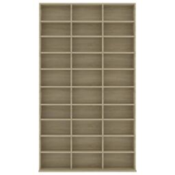 Berkfield Home CD Cabinet Sonoma Oak 102x16x177.5 cm Engineered Wood in Brown - thumbnail 4