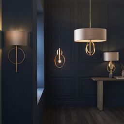 Netlighting 'TRENTO' Dimmable Stylish Contemporary Indoor 5 Light Fabric Wall Lamp in Rose Gold - thumbnail 5