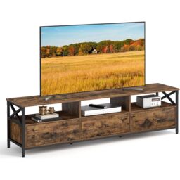 VASAGLE Extra Large TV Stand Cabinet 3 Drawers 3 Open Shelves Steel in Brown - thumbnail 8