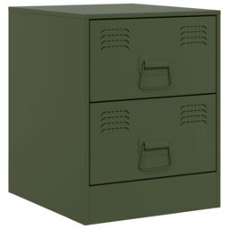 Berkfield Home Bedside Cabinets 2 pcs Green 34.5x39x44 cm Steel - thumbnail 6