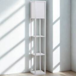FURNOS Modern Dimmable Floor Lamp For Living Room With 3 Shelves White - thumbnail 3