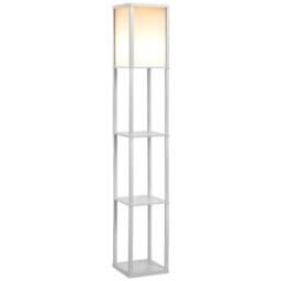 FURNOS Modern Dimmable Floor Lamp For Living Room With 3 Shelves White - thumbnail 7