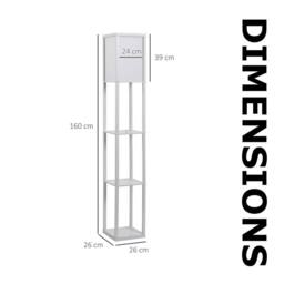 FURNOS Modern Dimmable Floor Lamp For Living Room With 3 Shelves White - thumbnail 8