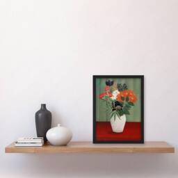 Artery8 Henri Rousseau Framed Wall Art Print Flower Bouquet with China Asters - Size: A4 - thumbnail 2