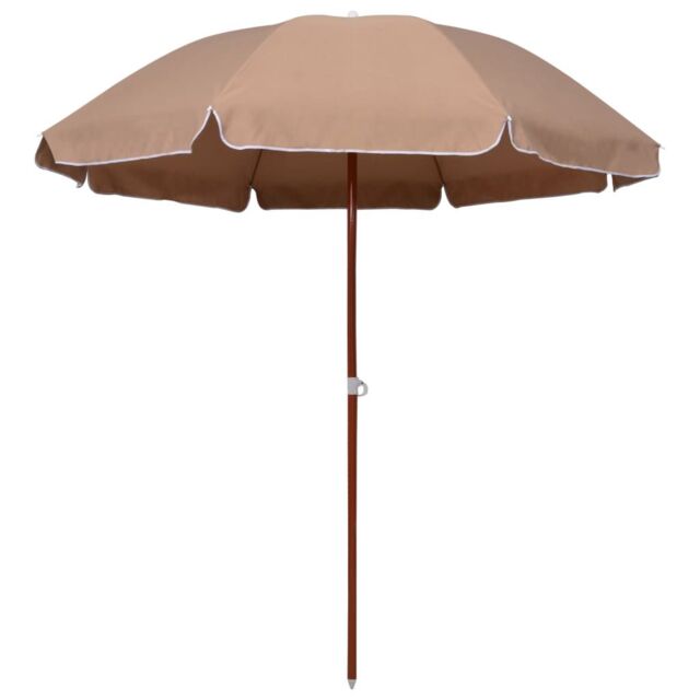 Berkfield Home Parasol with Steel Pole 240 cm Taupe in Beige - image 1