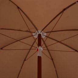 Berkfield Home Parasol with Steel Pole 240 cm Taupe in Beige - thumbnail 4