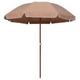 Berkfield Home Parasol with Steel Pole 240 cm Taupe in Beige