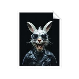 "Warren Reed - Designer Funky Rabbit Face With Glasses Unframed Art Print - Size: W24"" x H36""" - thumbnail 2