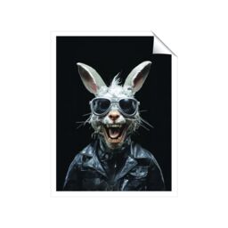 "Warren Reed - Designer Funky Rabbit Face With Glasses Unframed Art Print - Size: W24"" x H36""" - thumbnail 1