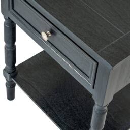 Lemon Pavilion Furniture and Decor Contour Collection 1 Drawer Side Table - Wood - L40xW48xH61 cm - Black - thumbnail 3