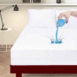 FLAVORA Small Double-Waterproof Mattress Encasement Zipper Cover in White - Size: Cot - thumbnail 4