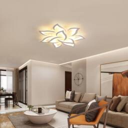 Goeco Ceiling Light LED 60 W with 10 Heads in Flower Style, Modern, 3000 K in White - thumbnail 5