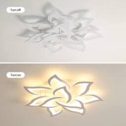 Goeco Ceiling Light LED 60 W with 10 Heads in Flower Style, Modern, 3000 K in White - thumbnail 4