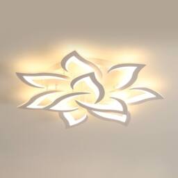 Goeco Ceiling Light LED 60 W with 10 Heads in Flower Style, Modern, 3000 K in White - thumbnail 1