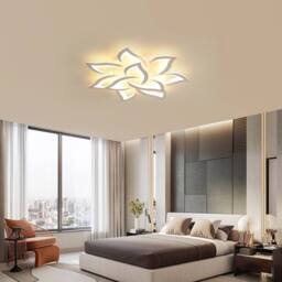 Goeco Ceiling Light LED 60 W with 10 Heads in Flower Style, Modern, 3000 K in White - thumbnail 6