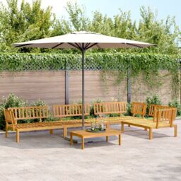 Berkfield Home 5 Piece Garden Pallet Sofa Set Solid Wood Acacia in Brown - thumbnail 1