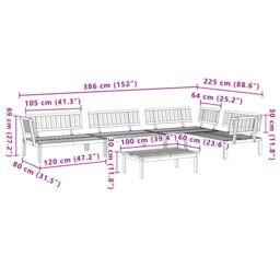Berkfield Home 5 Piece Garden Pallet Sofa Set Solid Wood Acacia in Brown - thumbnail 8