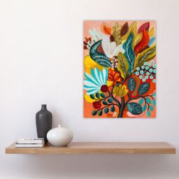 "Artery8 Colourful Floral Botanical Bouquet Painting Wall Art Print - Size: W24"" x H32""" - thumbnail 4