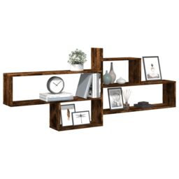 Berkfield Home Wall Shelf Smoked Oak 167.5x18x68 cm Engineered Wood in Brown - thumbnail 3