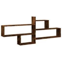 Berkfield Home Wall Shelf Smoked Oak 167.5x18x68 cm Engineered Wood in Brown - thumbnail 2