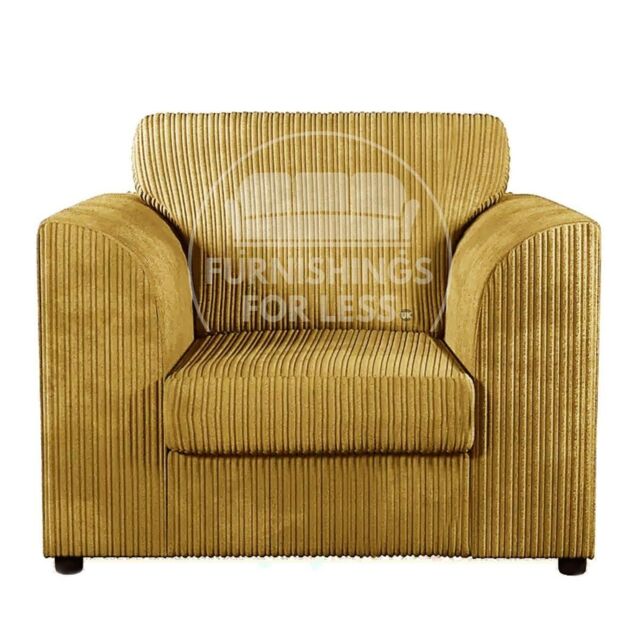 Furnishings For Less UK Luxor Jumbo Cord Fabric Armchair in Mustard - image 1