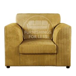 Furnishings For Less UK Luxor Jumbo Cord Fabric Armchair in Mustard - thumbnail 1