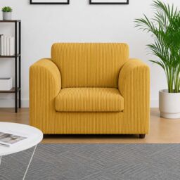 Furnishings For Less UK Luxor Jumbo Cord Fabric Armchair in Mustard - thumbnail 2