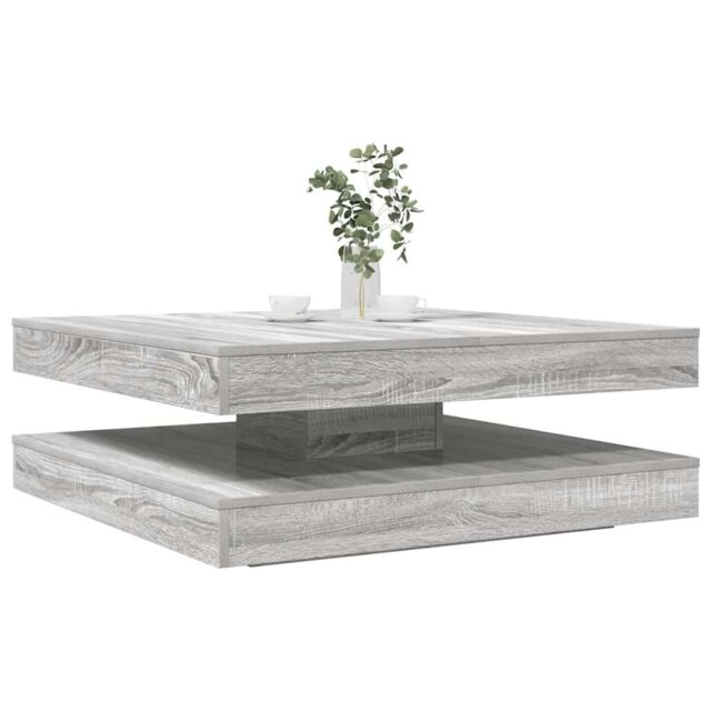 Berkfield Home Coffee Table 360-Degree Rotatable Grey Sonoma 90x90x34.5 cm - image 1