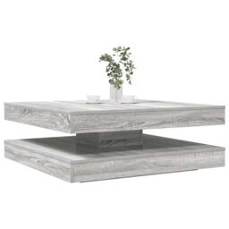 Berkfield Home Coffee Table 360-Degree Rotatable Grey Sonoma 90x90x34.5 cm - thumbnail 1