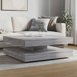 Berkfield Home Coffee Table 360-Degree Rotatable Grey Sonoma 90x90x34.5 cm - thumbnail 3