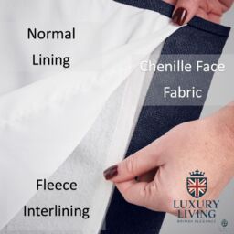 Luxury Living Velvet Chenille Thermal Fleece Lined Single Eyelet Door Curtain in Navy - Size: 137 cm width x 213 cm drop - thumbnail 2