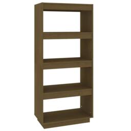 Berkfield Home Book Cabinet/Room Divider Honey Brown 60x35x135 cm Solid Pinewood - Size: 60 x 35 x 135 cm - thumbnail 1