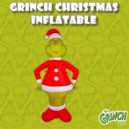 VFM e-Store Grinch Christmas Inflatable Outdoor Decoration 180cm x 90cm Green X 1 - Size: 180 cm x 90 cm - thumbnail 3