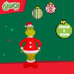 VFM e-Store Grinch Christmas Inflatable Outdoor Decoration 180cm x 90cm Green X 1 - Size: 180 cm x 90 cm - thumbnail 2