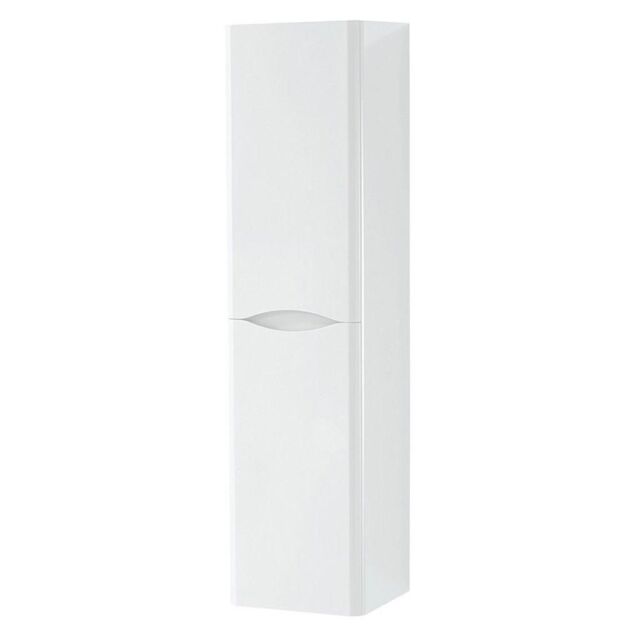 Clifton GlossWall Hung 2 Door Tall Storage Unit 35cm Wide x 33cm Deep in White - Size: 35 cm Wide x 33 cm Deep - image 1