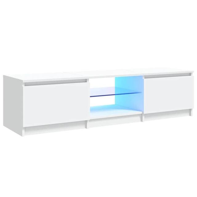 Berkfield Home TV Cabinet with LED Lights White 140x40x35.5 cm - image 1