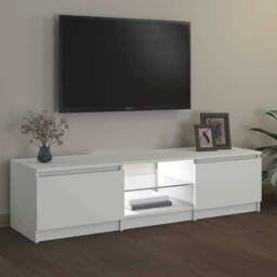 Berkfield Home TV Cabinet with LED Lights White 140x40x35.5 cm - thumbnail 4