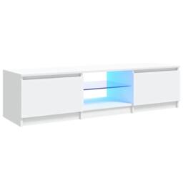 Berkfield Home TV Cabinet with LED Lights White 140x40x35.5 cm - thumbnail 1